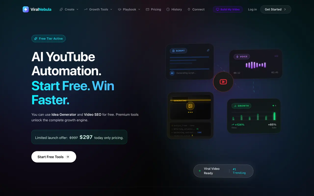 ViralNebula website screenshot